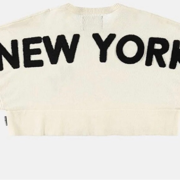 NWT  SPIRIT JERSEY  New York Sweater Crop Top. Size XXL $99 - Picture 4 of 5